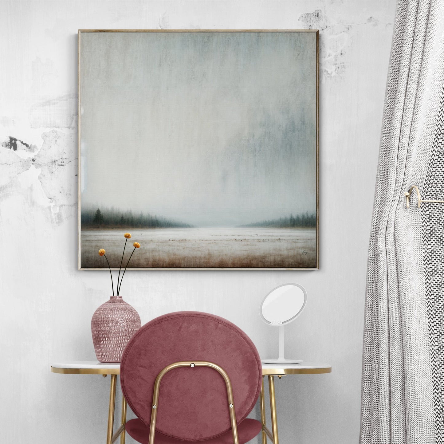 Canvas Print Misty Genesis by Tailored Canvases, misty blue-gray landscape on Tampa Home & Garden Store