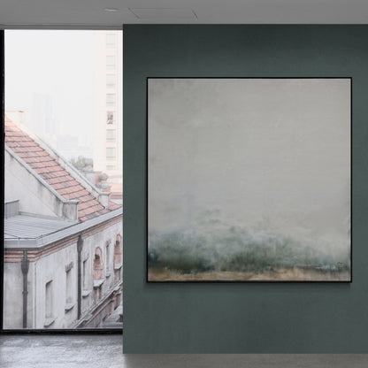 Canvas print Misty Genesis by Tailored Canvases, gray mist landscape on dark wall on Tampa Home & Garden Store