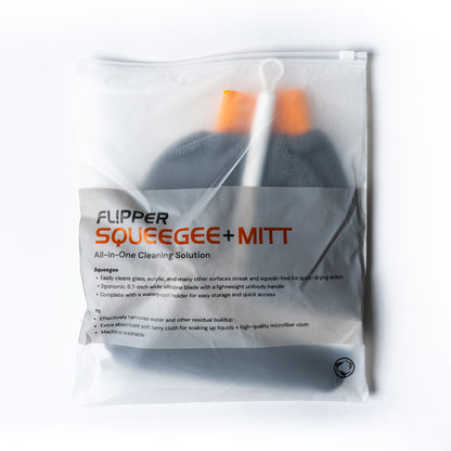 Flipper Mitt and Squeegee Set for Glass Cleaning