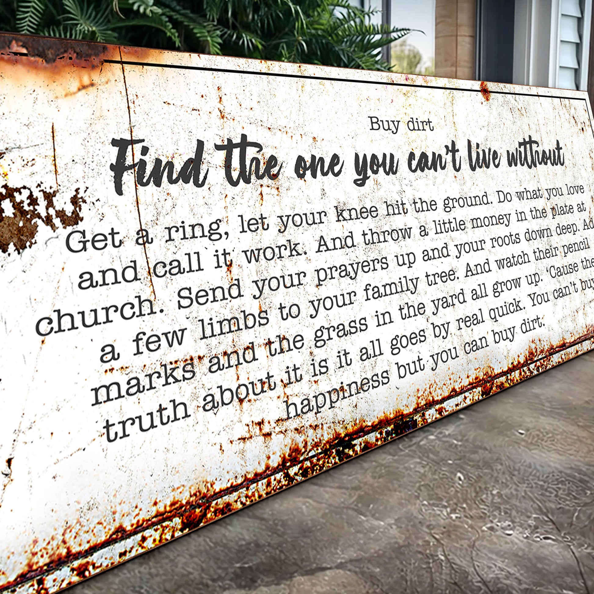 Find The One You Can't Live Without Family Sign canvas by Tailored Canvases with rustic surface on Tampa Home & Garden Store
