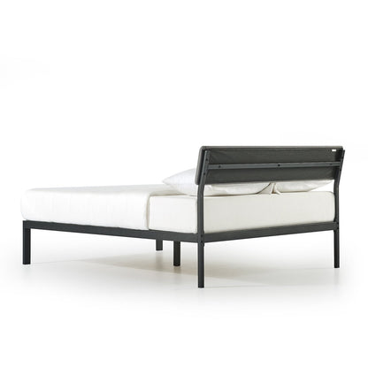 Cama Plataforma King Size con Cabecero de Tela Suave Gris y Somier de Láminas de Madera