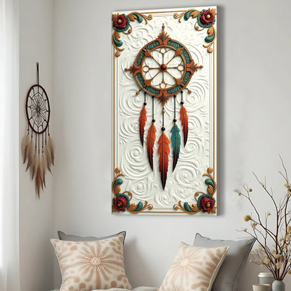 3D Whispering Feathers Wall Art III canvas by Tailored Canvases teal and orange feathers on Tampa Home & Garden Store