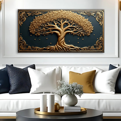 3D Celtic Tree Of Life Wall Art II canvas by Tailored Canvases, gold relief on Tampa Home & Garden Store