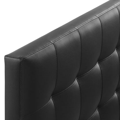 Lily Upholstered Vinyl King Headboard black with stitched panels by HouseOfZazla on Tampa Home & Garden Store
