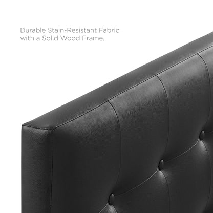Lily Upholstered Vinyl King Headboard by Modway, black faux-leather with tufted panels on Tampa Home & Garden Store