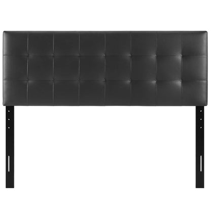 Lily Upholstered Vinyl King Headboard black vinyl with square tufted panels by Modway on Tampa Home & Garden Store