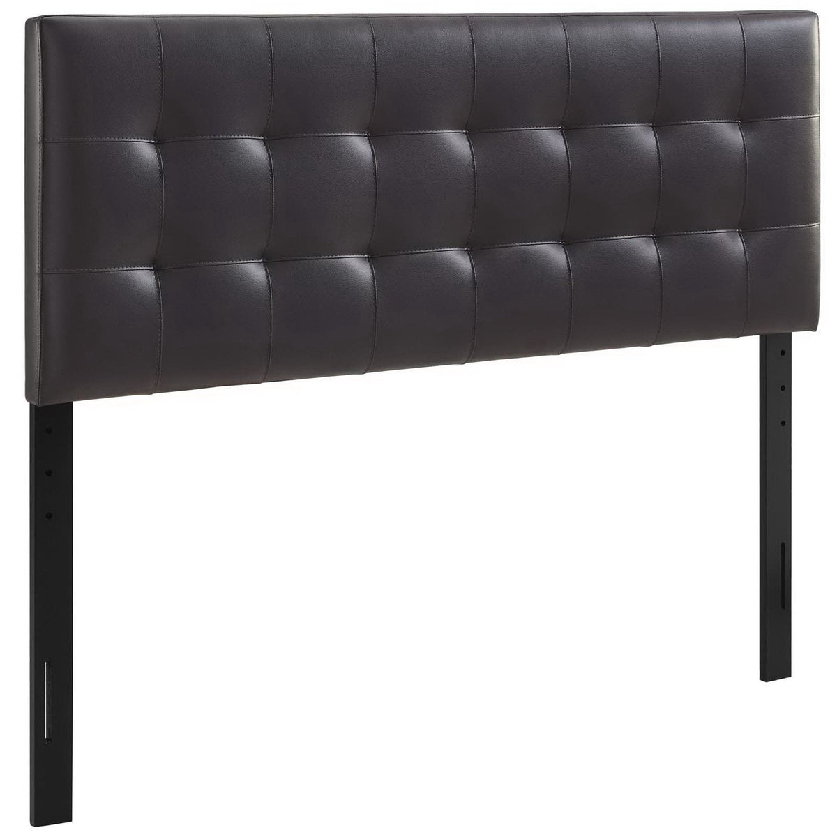Lily Upholstered Vinyl King Headboard by Modway in black with square tufting on Tampa Home & Garden Store