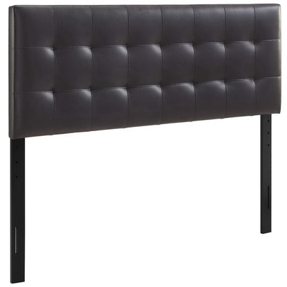 Lily Upholstered Vinyl King Headboard by Modway in black with square tufting on Tampa Home & Garden Store