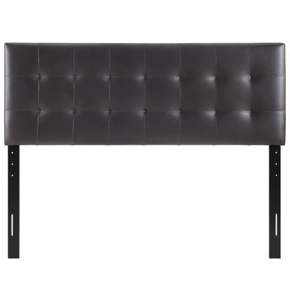 Lily upholstered vinyl king headboard in black with grid tufting by Modway on Tampa Home & Garden Store