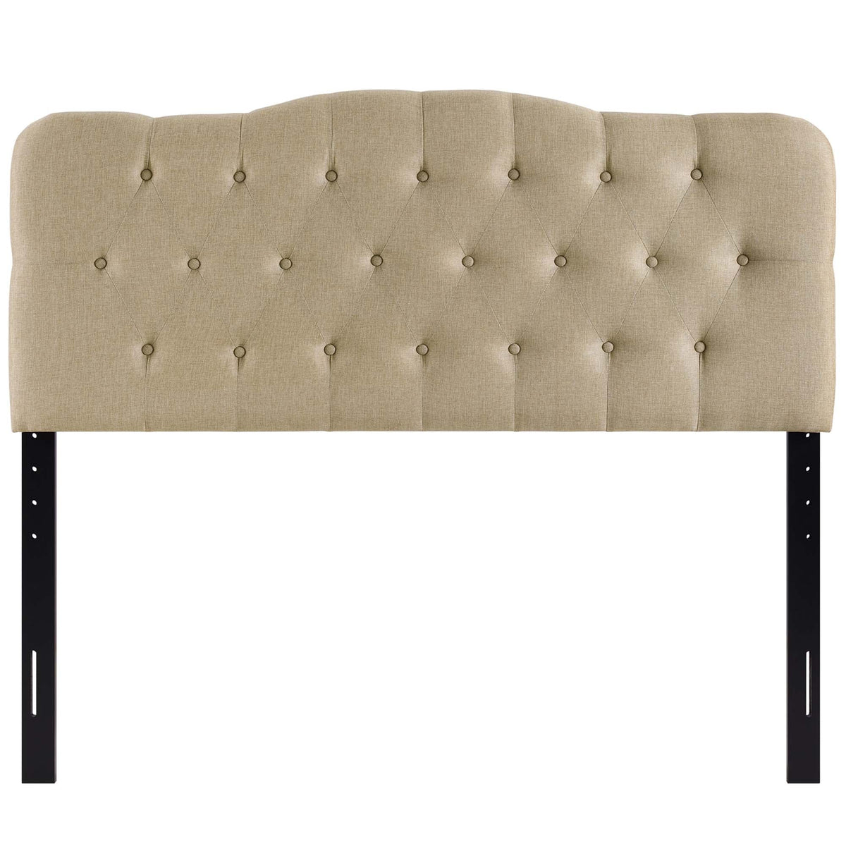 Annabel Upholstered Fabric Queen Headboard, beige tufted diamond pattern, by Modway on Tampa Home & Garden Store