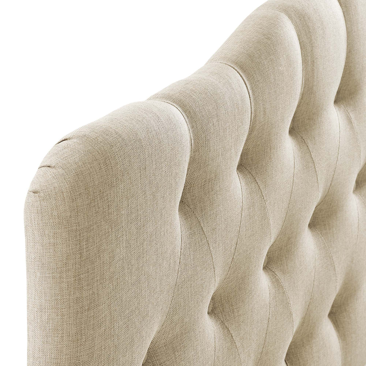 Annabel Upholstered Fabric Queen Headboard beige tufted curved panels by Modway on Tampa Home & Garden Store