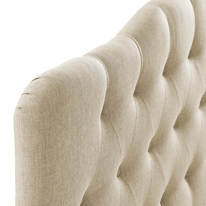 Annabel Upholstered Fabric Queen Headboard beige tufted curved panels by Modway on Tampa Home & Garden Store