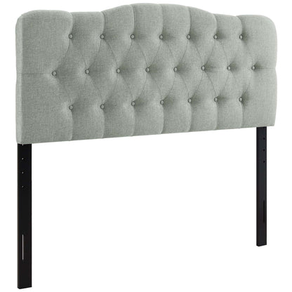 Annabel Upholstered Queen Headboard in gray tufted fabric by HouseOfZazla on Tampa Home & Garden Store