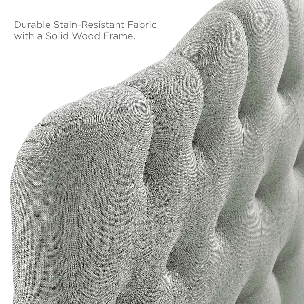 Annabel Upholstered Fabric Queen Headboard gray tufted fabric by Modway on Tampa Home & Garden Store