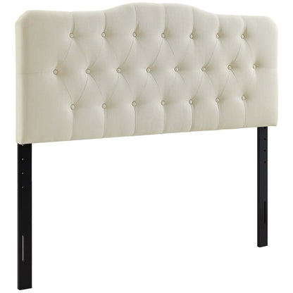 Annabel Upholstered Queen Headboard in cream fabric with diamond tufting by Modway on Tampa Home & Garden Store