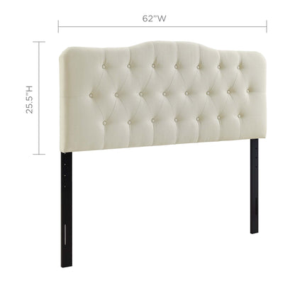 Annabel upholstered queen headboard by Modway, ivory button-tufted with black metal legs on Tampa Home & Garden Store