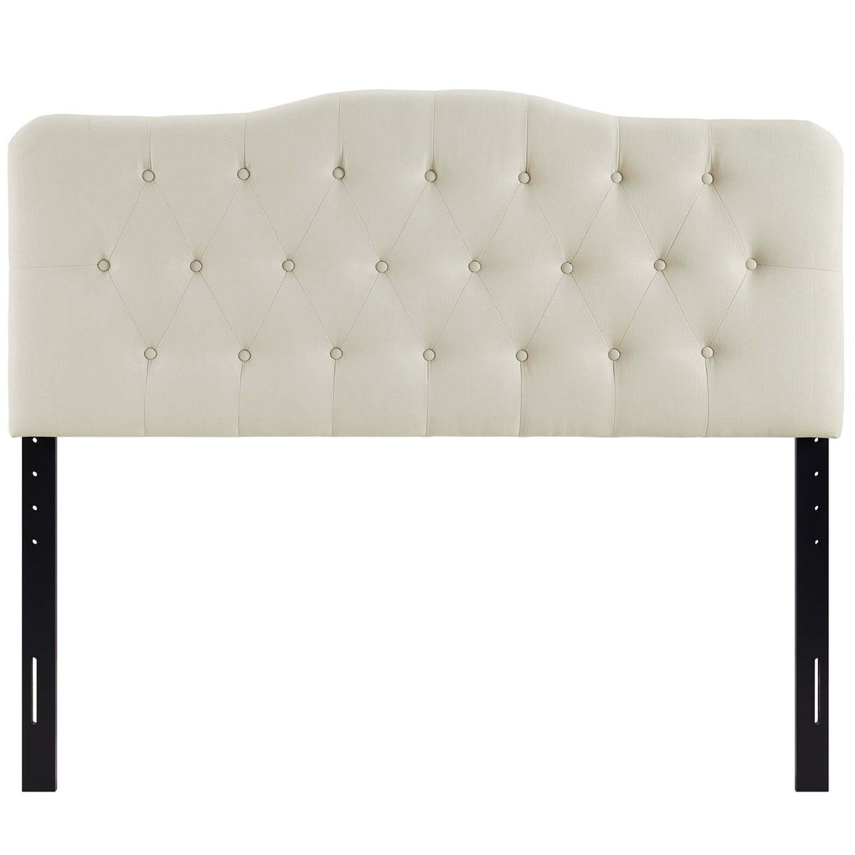 Annabel Upholstered Fabric Queen Headboard cream tufted diamond pattern by HouseOfZazla on Tampa Home & Garden Store