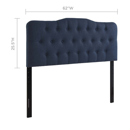 Annabel upholstered fabric queen headboard navy blue with tufted diamond buttons by Modway on Tampa Home & Garden Store