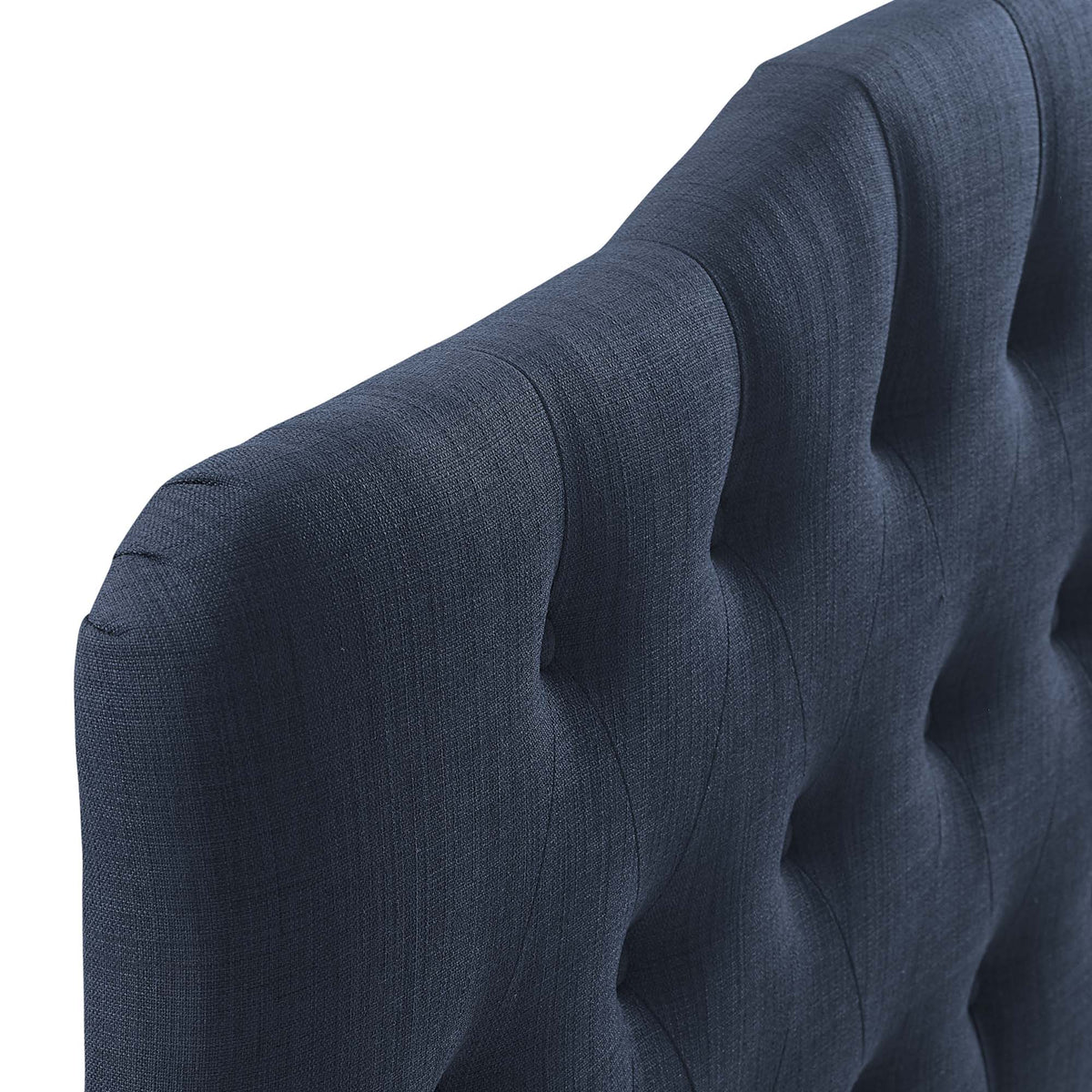 Annabel upholstered fabric queen headboard navy blue with tufted panels on Tampa Home & Garden Store