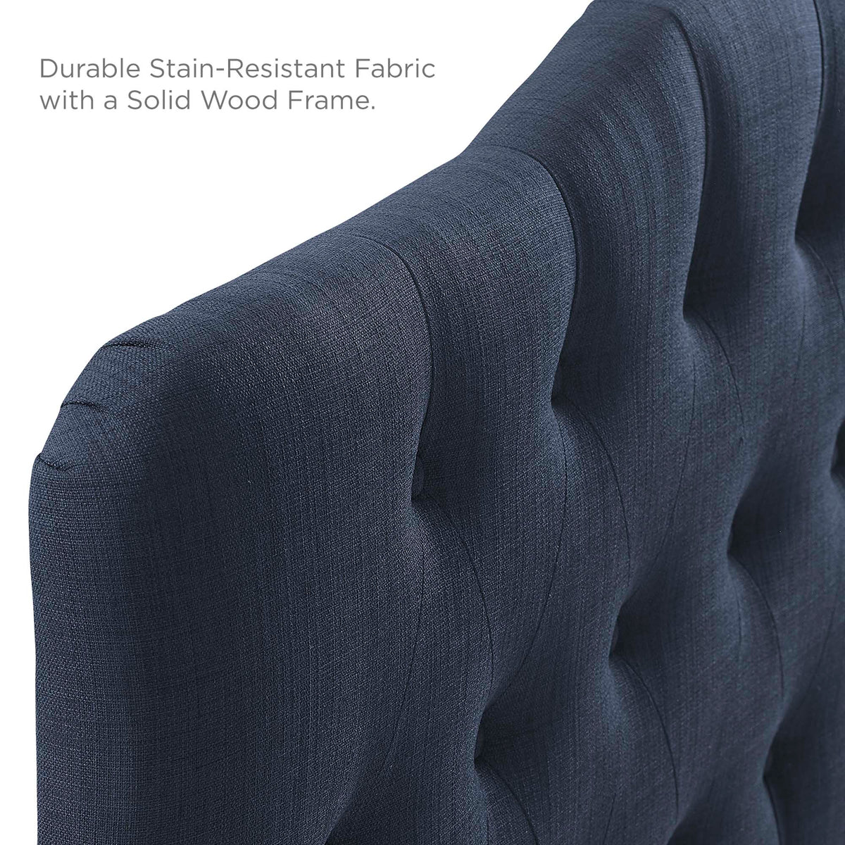 Annabel Upholstered Fabric Queen Headboard navy blue fabric with tufted panels HouseOfZazla on Tampa Home & Garden Store