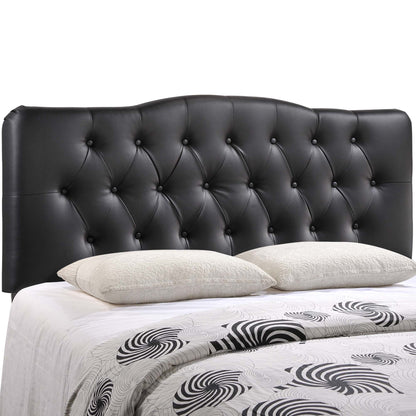 Annabel Upholstered Vinyl Queen Headboard by Modway, black tufted vinyl with button details on Tampa Home & Garden Store