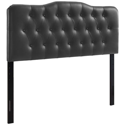 Annabel upholstered vinyl queen headboard in black with diamond tufting by Modway on Tampa Home & Garden Store