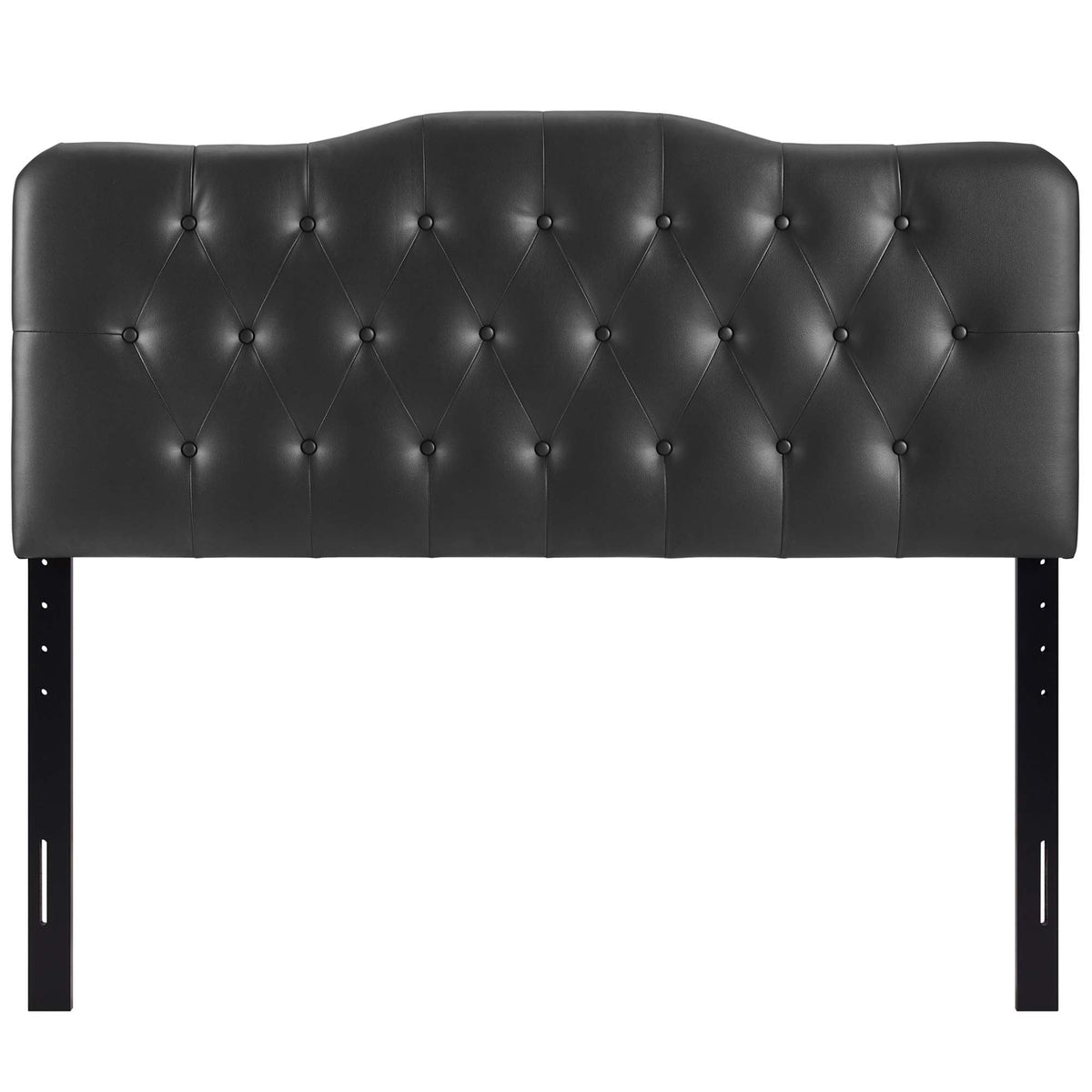 Annabel Upholstered Vinyl Queen Headboard by Modway in black with diamond tufting on Tampa Home & Garden Store