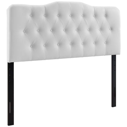 Annabel Upholstered Vinyl Queen Headboard white tufted with diamond pattern by Modway on Tampa Home & Garden Store