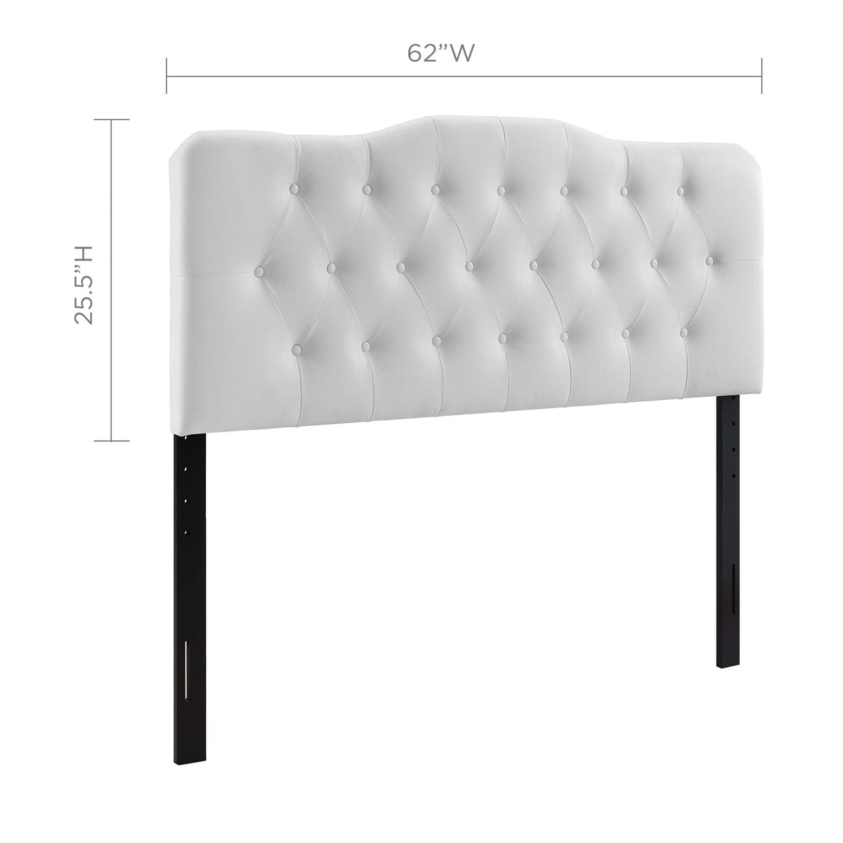 Modway Annabel upholstered vinyl queen headboard, white tufted with diamond buttons on Tampa Home & Garden Store