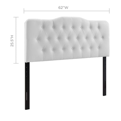 Modway Annabel upholstered vinyl queen headboard, white tufted with diamond buttons on Tampa Home & Garden Store