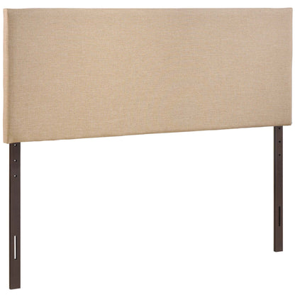 Region Upholstered Queen Headboard by Modway in beige linen fabric with dark metal legs on Tampa Home & Garden Store