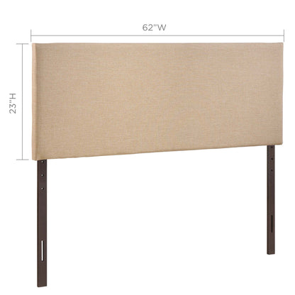 Region Upholstered Queen Headboard in beige fabric with dark metal legs on Tampa Home & Garden Store