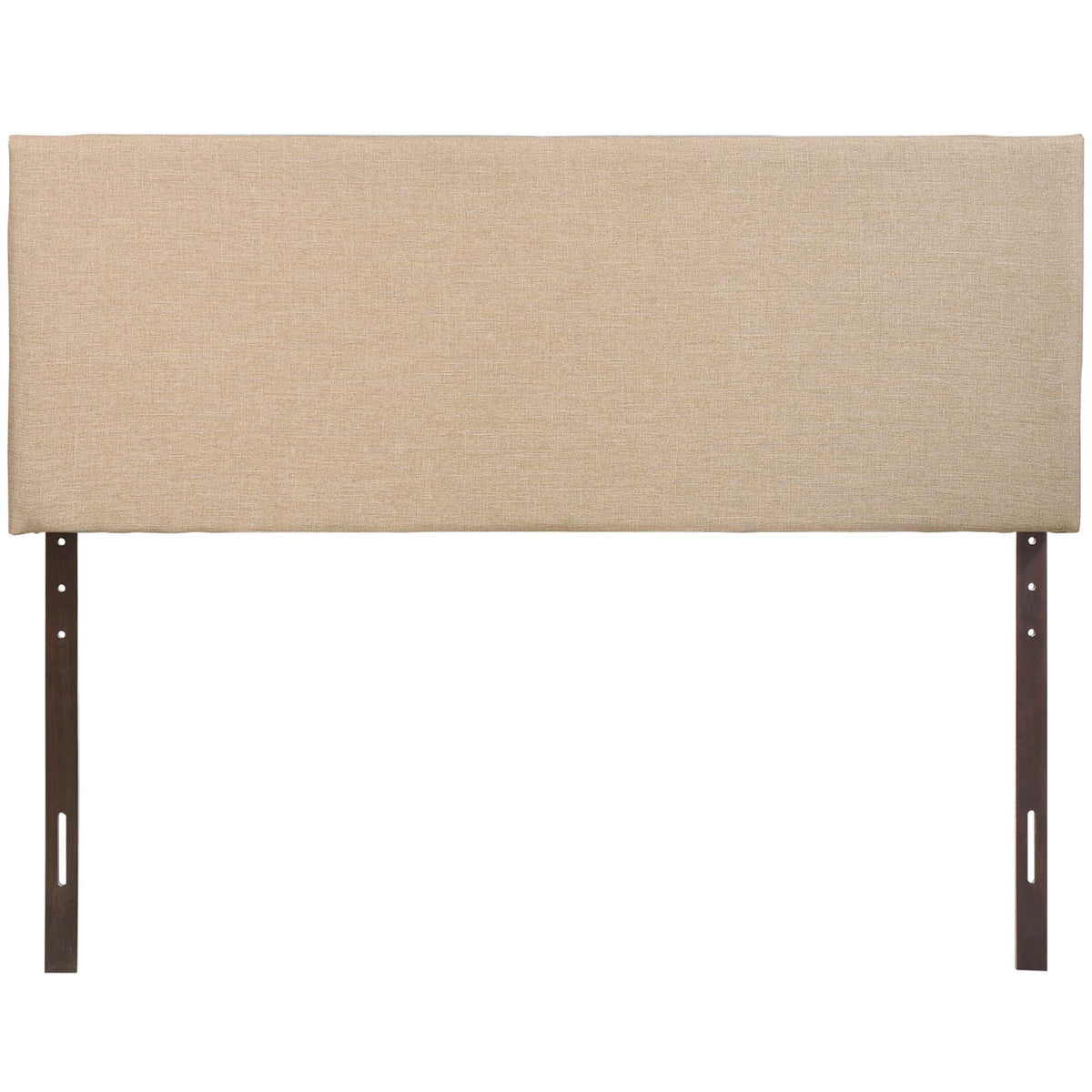 Region Upholstered Queen Headboard by Modway, beige linen fabric with dark brown legs on Tampa Home & Garden Store