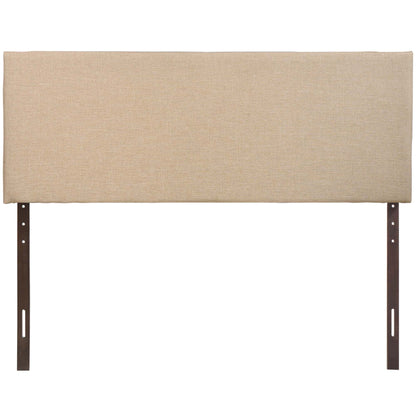 Region Upholstered Queen Headboard by Modway, beige linen fabric with dark brown legs on Tampa Home & Garden Store