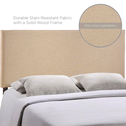Region Upholstered Queen Headboard beige linen fabric with solid wood frame by HouseOfZazla on Tampa Home & Garden Store