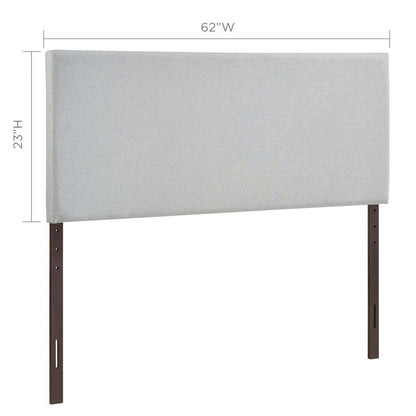 Region Upholstered Queen Headboard by Modway in light gray fabric with dark wood legs 62W on Tampa Home & Garden Store