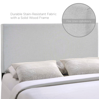 Region Upholstered Queen Headboard by Modway in light gray linen fabric with wood frame on Tampa Home & Garden Store