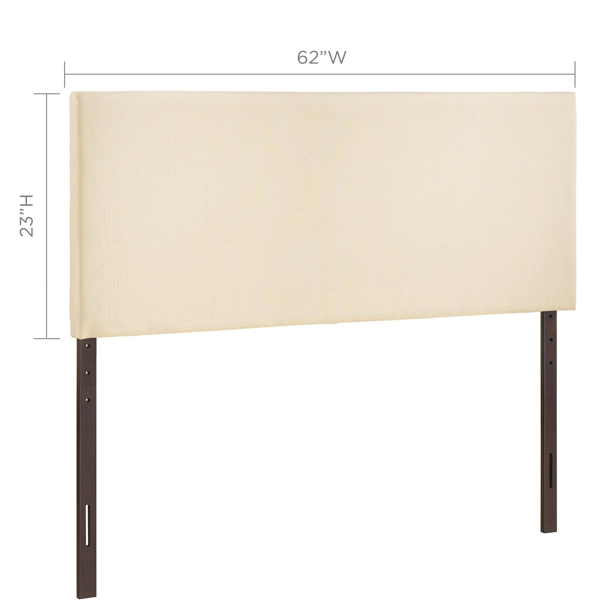 Region upholstered queen headboard by Modway in beige fabric with dark metal legs on Tampa Home & Garden Store