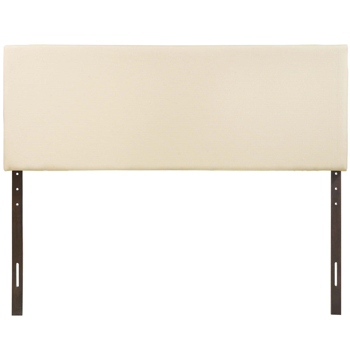 Region upholstered queen headboard in beige fabric with dark wood legs by Modway on Tampa Home & Garden Store