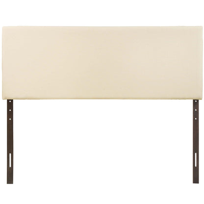 Region upholstered queen headboard in beige fabric with dark wood legs by Modway on Tampa Home & Garden Store