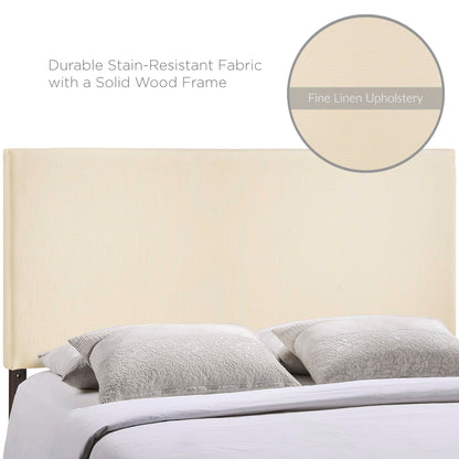 Region Upholstered Queen Headboard beige linen upholstery with solid wood frame by HouseOfZazla on Tampa Home & Garden Store