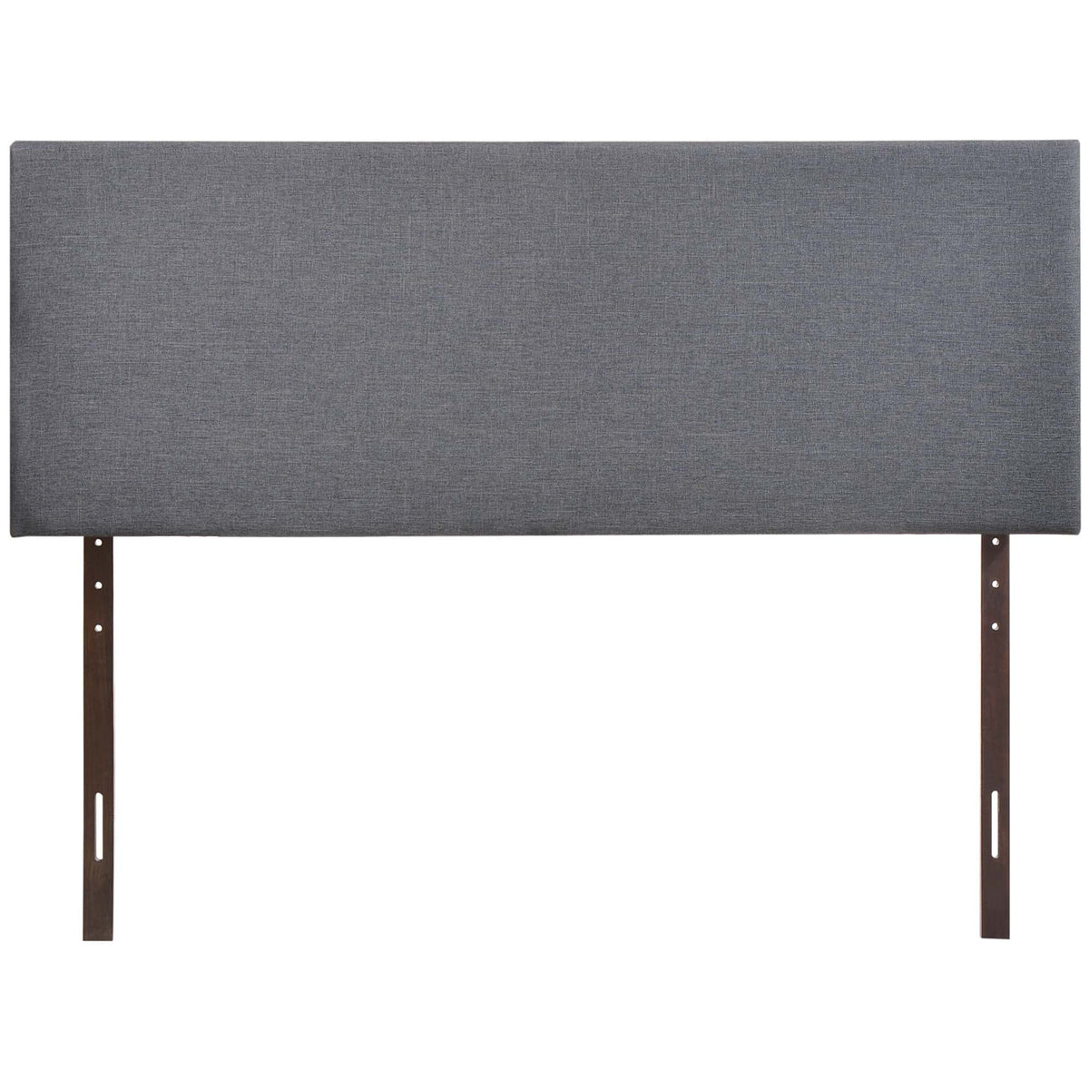 Region Upholstered Queen Headboard, gray fabric with dark brown legs on Tampa Home & Garden Store