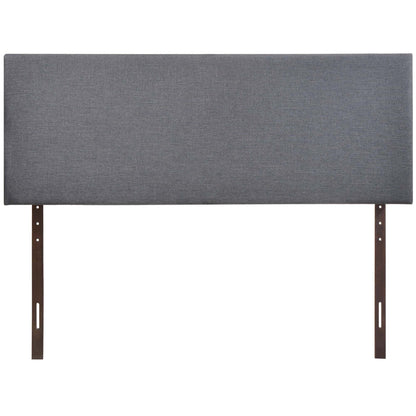 Region Upholstered Queen Headboard, gray fabric with dark brown legs on Tampa Home & Garden Store
