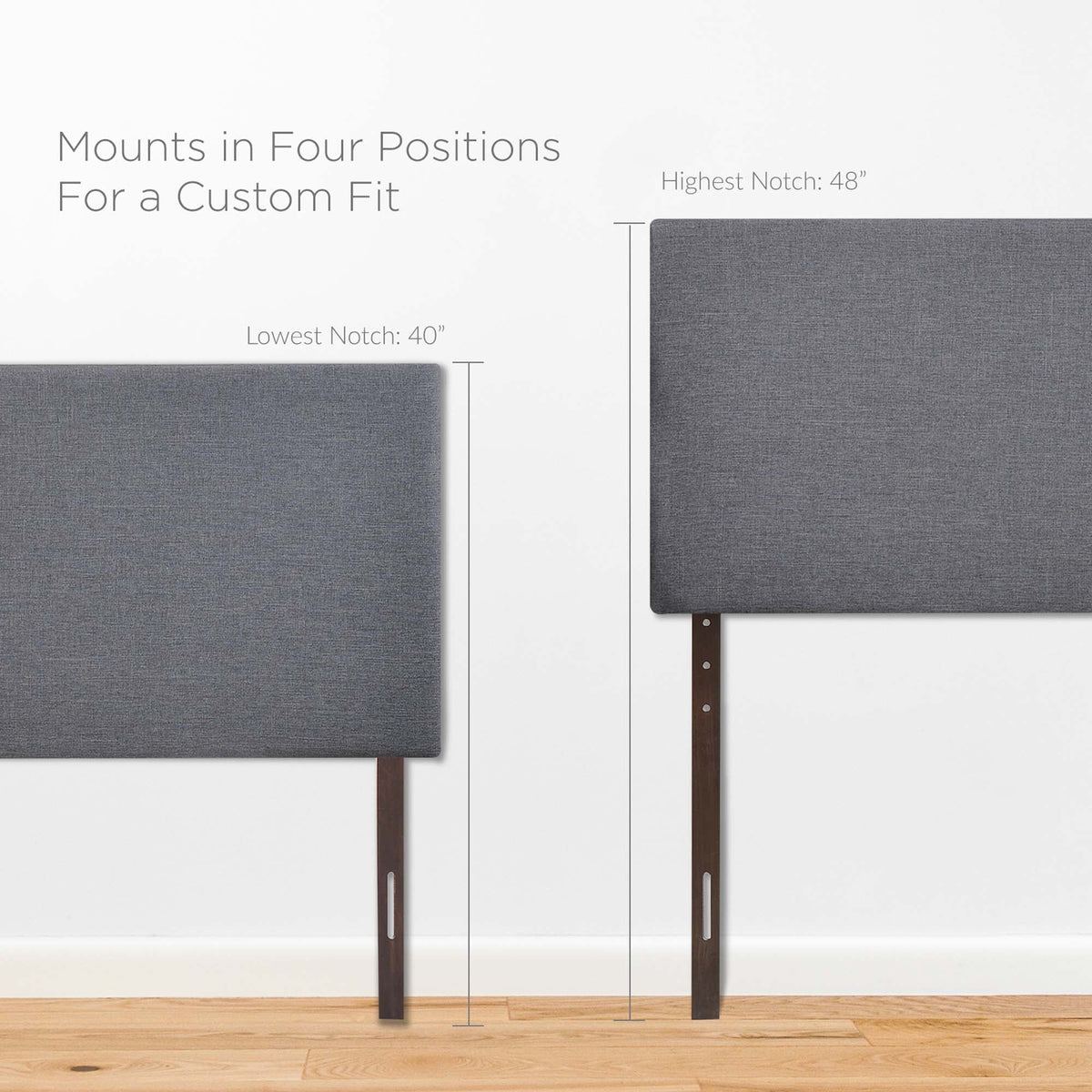 Region Upholstered Queen Headboard by Modway in gray fabric with four-position mounts on Tampa Home & Garden Store