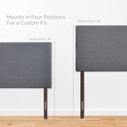 Region Upholstered Queen Headboard by Modway in gray fabric with four-position mounts on Tampa Home & Garden Store