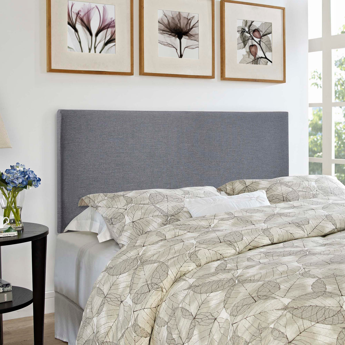 Region Upholstered Queen Headboard by Modway in grey fabric for a modern bedroom on Tampa Home & Garden Store