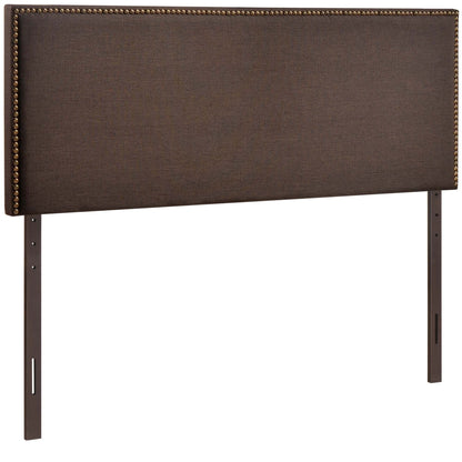 Region nailhead upholstered queen headboard in brown fabric with nailhead trim by Modway on Tampa Home & Garden Store