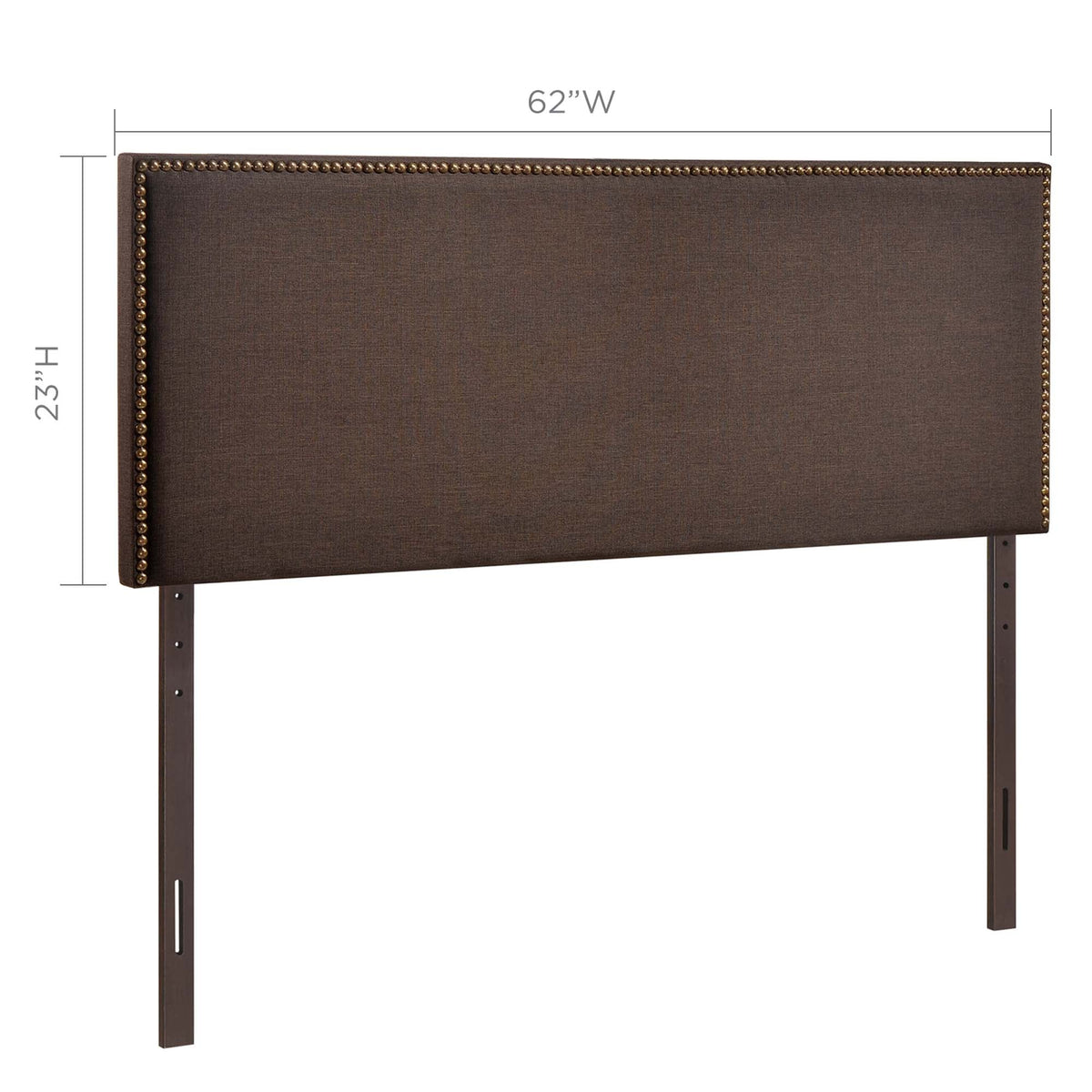 Region Nailhead Upholstered Queen Headboard by Modway, brown fabric with nailhead trim on Tampa Home & Garden Store