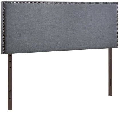 Region Nailhead Upholstered Queen Headboard by Modway in gray fabric with silver nailhead trim on Tampa Home & Garden Store
