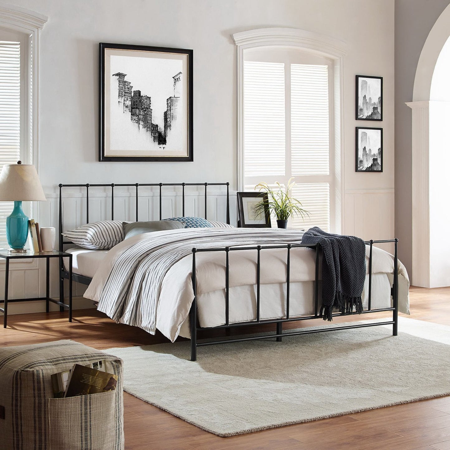 Modern Estate Queen Platform Bed by Modway Steel